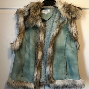 Tasha Polizzi faux suede and fur vest